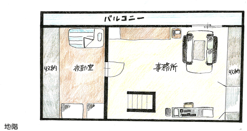 ヒュッゲ寝屋川地階間取り図